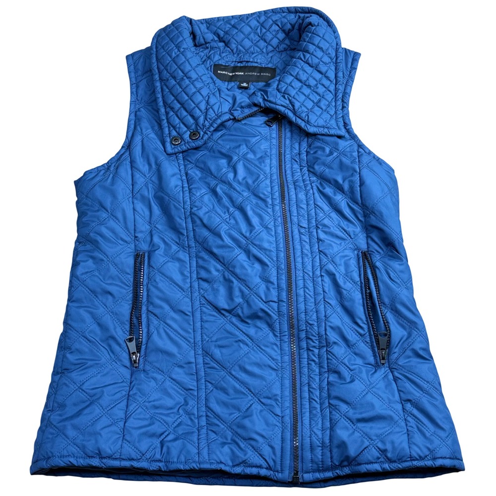 Marc New York Blue Quilted Puffer Vest Women Size Medium Outdoor Gorpcore